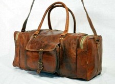 Herren Vintage echtes Leder Gepäck Tasche Reisetasche Duffel Sporttasche neu