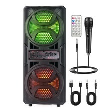 Lautsprecher RGB Subwoofer Musikbox Boombox Bluetooth 5.2 Party LED mit Mikrofon