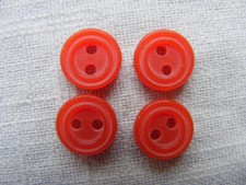 ca 1 cm Knopf Bluse rot Jacke Sammlung 4 Stück kleine Knöpfe vintage Set Puppe