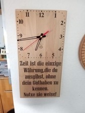 Design Wanduhr Buche  40x20cm leises Quarzwerk sehr elegant! Mit Anekdote