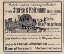 HIRSCHBERG, Werbung 1911, Maschinenbau AG vorm. Starke & Hoffmann