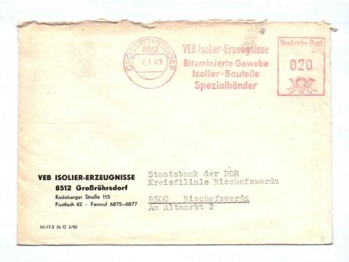 Brief veb isolier - veb, erzeugnisse