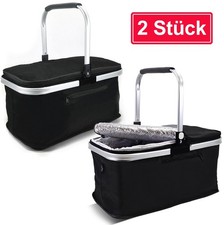 2x EINKAUFSKORB 24Ltr. Kühlkorb Thermo Alu Picknickkorb Kühlfunktion schwarz