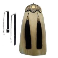 Scottish Kilt Sporran Original Pferdehaar weiß antik Cantle Piper Kilt Sporra