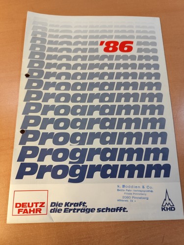 Deutz fahr 1986 programm - fahr,