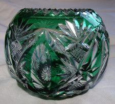 SAINT LOUIS ST. grüne VASE Glas Christal Kristall wunderschön vintage grün