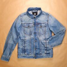 G-Star RAW Jeansjacke Gr. S Herren Jeans Jacke Knöpfe Regular Fit Stone-Waschung
