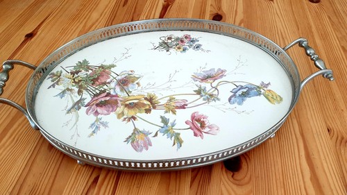 Antik tablett jugendstil - tablett,