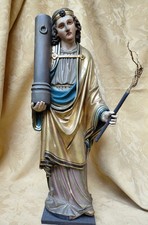 Engel mit Arma Christi Holz 41 cm neogotisch um 1880