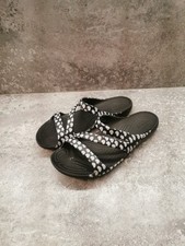 Iconic Crocs Comfort Sandalen W8 Gr. 38-39 Schwarz mit Weißen Herzen Neuwertig