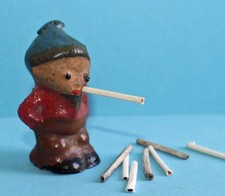 Alte Raucherfigur magische Zigarette Sandmann / Magic Cigarettes / Scherzartikel