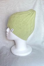 100% Kaschmir Mütze Damen  Gr.53-55 Hellgrün selbstgestrickt 
