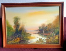 Ungarische Maler von Làszlò Zombori "Ösz Viz Part"