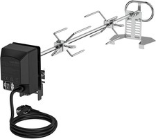 Onlyfire Drehspieß Set 73cm Edelstahl für Gasgrill mit Motor 220-240V