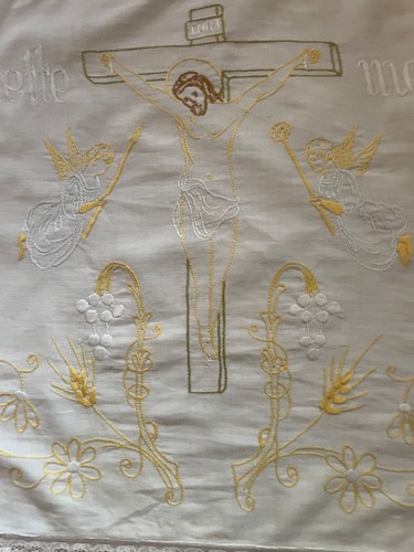 Altes altartuch jesus kreuz - altes,
