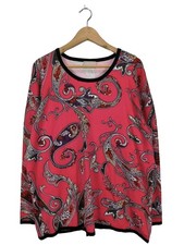 OVANTI Feinstrickpullover Damen Pullover Gr. DE 48 rot-lila-schwarz Casual-Look