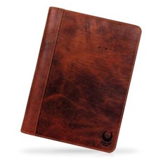 HANDGEFERTIGT Konferenzmappe Leder Aktenmappe A4 Dokumentenmappe mit RFID Braun