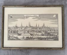 Matthaeus Merian Lübeck Kupferstich 1641 Reprint 32 x 45 cm Bild mit Rahmen