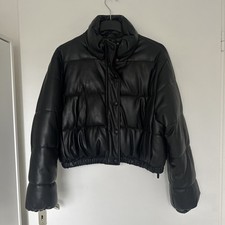 Zara Leder Puffer Jacke Gr. M