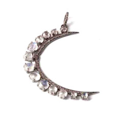 Halbmondstein Anhänger, 925