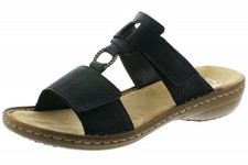 Rieker Damen Pantolette Schwarz 60885-00 Sommer Schuhe