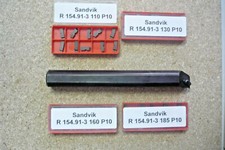  1 Stck.SANDVIK Bohrstange zum Nutendrehen  L154.91-25-3 incl. 40 Stechplatten