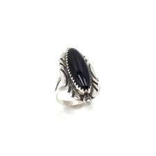 925 Silber Ring schwarzer Onyx
