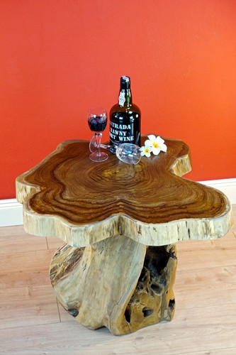 Teak baumscheibe couchtisch - teak,