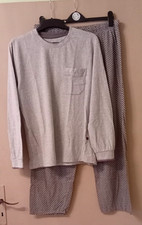 Herren Schlafanzug Langarm Grau von Rover & Lakes Größe 52