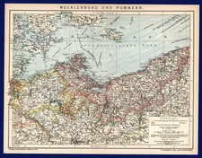 Landkarte anno 1902 - , pommern