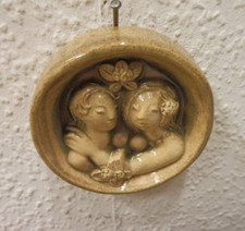 kleines Wandbild 8,2 cm Ton Paar Mann Frau  Vintage