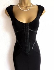 KAREN MILLEN ❤️ Rare Size 12 Uk US 8 EU 40 Vintage Black Corset Dress PARTY