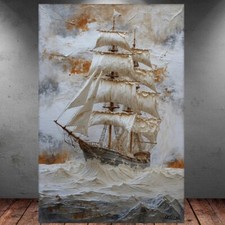 LEINWAND BILD ER XXL ABSTRAKT SEGEL SCHIFF BOOT MEER GRAFFITI WAND POSTER P750