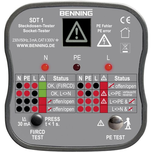 Benning sdt steckdosentester - 1,