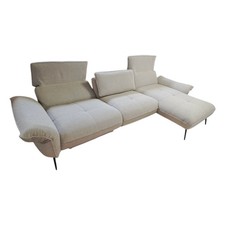 Poco Ecksofa LS24 Hunte Stoff Space Nature Beige Füße Metall Schwarz