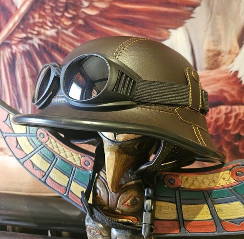 Chopperhelm bikerhelme braun - chopperhelm,