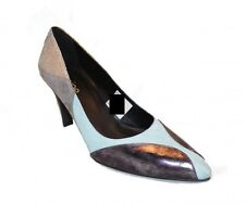 Heine Pumps Leder grau mint