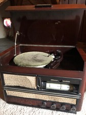 Radio mit walze und mit Plattenspieler, Holz Mahagoni, Größe 60 x 35cm