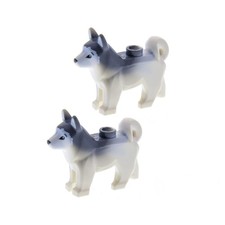 2x Lego Tier Hund City Husky