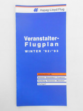SYSTEM TIMETABLE HAPAG LLOYD FLUG 1992/1993 ROUTE MAPS FOR TRAVEL AGENTS