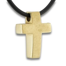 Mattes Kreuz Gold Anhänger