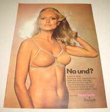 Jahr 1970 orig. Reklame Werbung Mieder Dessous Triumph happy body BH   Na und ?