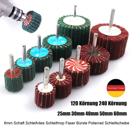 10x 6mm schaft - schaft, schleifvlies