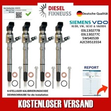 4 x Einspritzdüse 03L130277B Siemens VW Motor CAYA 1,6 TDI CONTINENTAL CAYB 