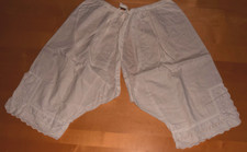 Antike Unterhose Unterwäsche Deckelhose Schritt offen Spitze vor 1945 (13667)
