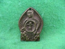 Bronze Anhänger Heilige Maria Kind Text Ehre sei Gott in der Höhe