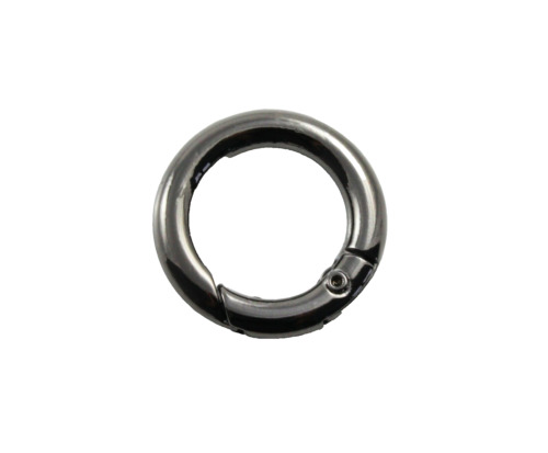 Karabinerring rund schwarz - 2x,