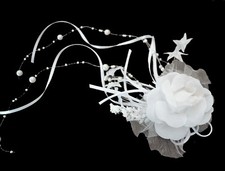 Kopfschmuck* Haarschmuck weiss zum Kommunionkleid Kleid Blumenkind Hochzeit  neu