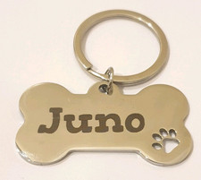 Hundemarke mit Gravur Tiermarke Hund / Katze Anhänger Edelstahl Knochen Pfote