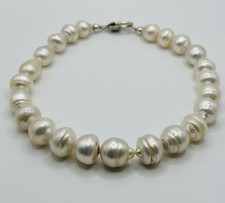 Barocke Susswasser Perlenkette Mit Silber Verschluss 18 Mm X 14 mm 101 Gramm